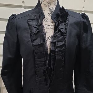 LOFT Black Ruffled Women's Blazer